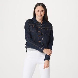 Du Jour Denim Jacket with Ruffle Back Detail